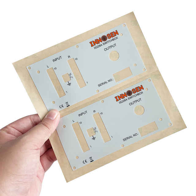 Customized adhesive waterproof panel sticker with hollow printing PC label with bulge transparent window