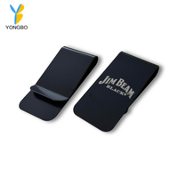 Mode Acier Inoxydable Métal Pince À Billets Couleur Noire Simple Dollar Cash Clamp Holder Wallet