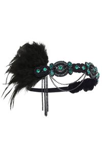 Diadema de Plumas Gatsby para Mujer, Diadema Vintage con Borlas de Diamantes de Imitación, Accesorio para Disfraz de Fiesta de los Años 20 - Product Image 5