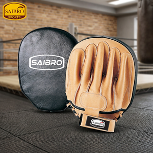 Saibro Leather Boxing <b>Focus</b> Mitts With Velcro Closure For Martial Arts Training Adults 14 Years Up - Product Image 5
