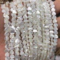 Lot de perles naturelles en nacre blanche, en forme de cœur, pour la fabrication de bijoux
