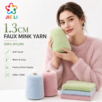 Fabriklieferung 1,3CM Kunstnerz-Fleece-Garn 100% Nylon Weiches Flauschiges Strickgarn für Winter-Pullover Damen-Strickkleidung