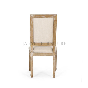 Chaises de salle à manger rectangulaires en bois Louis avec dossier rembourré et moelleux pour événements - Product Image 5