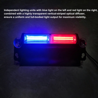 Luz de Advertencia LED Roja y Azul de 12V para Parabrisas, Luz Estroboscópica de Emergencia de Doble Cabezal con Soporte de Ventosa