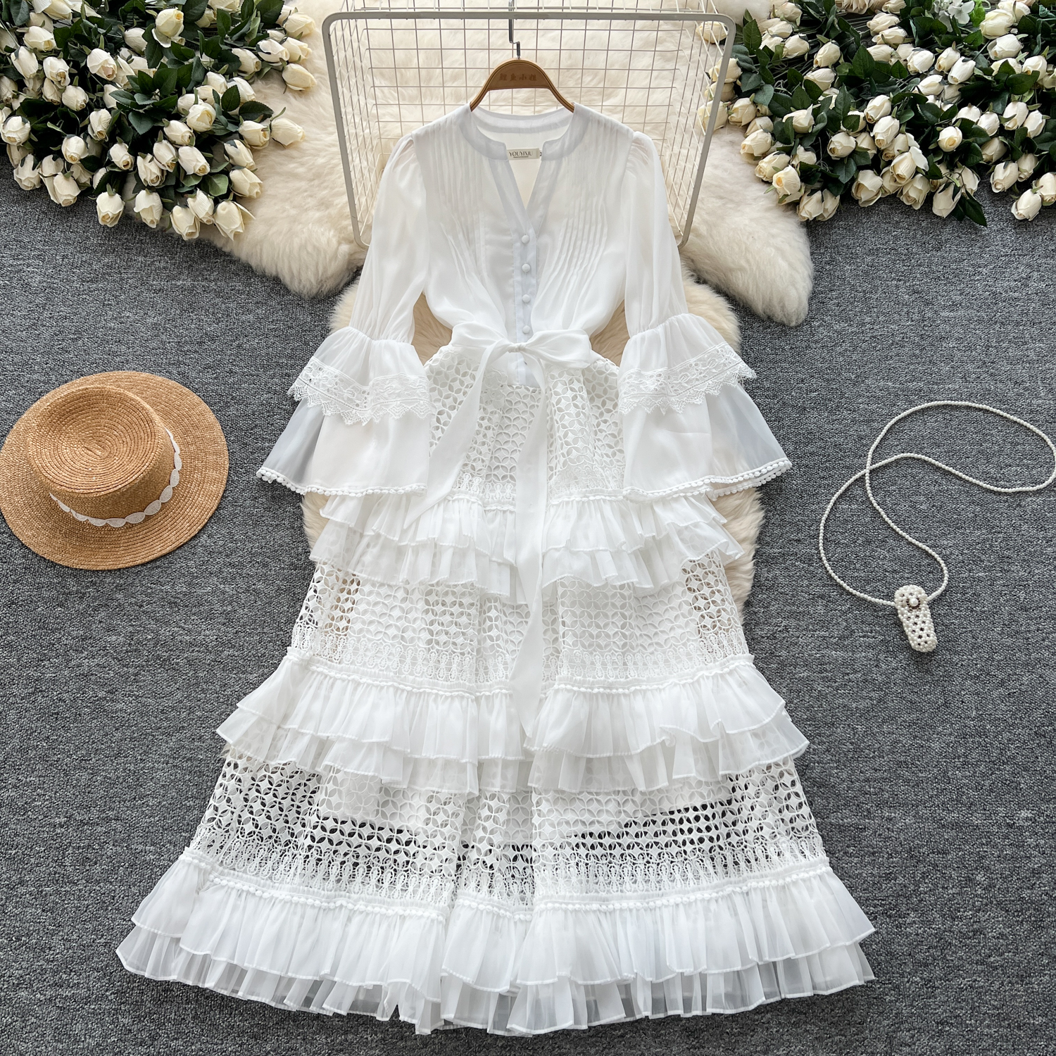 flared slip dress HORIZON KNIT FLARE OUT SLIP DRESS | BLUES — THIRD FORM main image 1