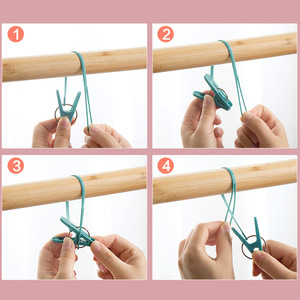 Clothes Pins Small <b>Plastic</b> <b>Hook</b> Type Durable For Home And Travel 12 Pack - Product Image 4