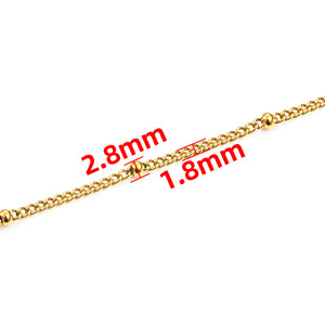 In acciaio inox placcato <span class=keywords><strong>oro</strong></span> catena di perline con Clip fai da te per collana e bracciale rendendo sottile catena clavicola con Logo personalizzabile - Product Image 5
