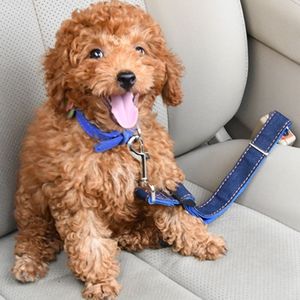 Tali kekang mobil kerah nilon anjing bergaris mewah dengan dekorasi pita pengaman teman berbulu Anda - Product Image 6