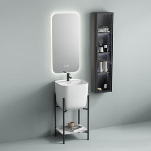 Comparer promotion Chine <span class=keywords><strong>wc</strong></span> maison salle de bain sanitaire salle de bain demi piédestal salle de bain évier blanc céramique mur suspendu bassin - Product Image 1