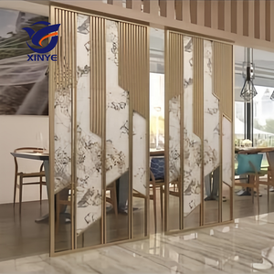 Diviseur d'écran étanche bohème en acier inoxydable plaqué or personnalisable cloisons métalliques pour bureaux salles à manger beauté - Product Image 5