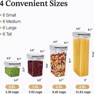 Modern Eco-Friendly Kitchen <b>Plastic</b> Pp Air Tight Food <b>Containers</b> Set With <b>Lids</b> Refrigerator Storage Preservation - Product Image 2