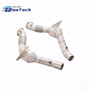Downpipe en acier inoxydable T304 avec bouclier thermique pour Ferrari 488 3.9T V8 Race - Product Image 2