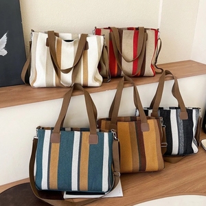 Sacs fourre-tout pour femmes, option bandoulière, sacs <span class=keywords><strong>de</strong></span> shopping durables, sacs fourre-tout fonctionnels en toile, sacs fourre-tout tendance pour le travail et l'école - Product Image 2