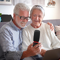 Téléphone portable à clapet double SIM Linux 2,4 pouces durable pour seniors, avec gros boutons, économique et fiable