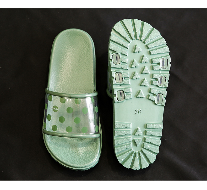 Transparent PVC Women Platform Sandals Soft Shower Bathroom EVA Non-Slip Slippers