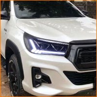Dernier design pour Toyota Hilux 2015-2019, ensemble de phares à lentille de projecteur LED double, haute luminosité, remplacement de phares.