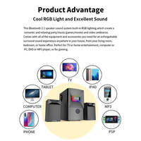 Kit de Audio para el Hogar, Altavoces RGB Multimedia para Computadora, Sistema de Cine en Casa 2.1 con Subwoofer, Altavoces BT con Bajos Potentes