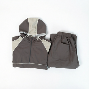Men's Oversized Hooded Jacket and Pants <b>Set</b> Quick Dry <b>Two</b> <b>Piece</b> Outerwear Casual Sportswear for Autumn - Product Image 1