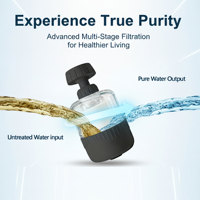 Filtre à eau pour robinet de cuisine et salle de bain - Adoucit l'eau dure et élimine le chlore pour une meilleure qualité de l'eau Noir