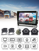 AHD1080p 5ch 6ch Split Mode 10 pouces LCD couleur moniteur de voiture avec enregistrement en boucle pare-soleil pour camion de bus 24v