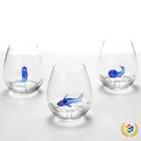 Gelas Kristal 3D BLOTUS 560 Ml Motif Hewan dan Tanaman untuk Kopi, Cokelat, Cappuccino, Penggunaan di Kantor, Pesta, Hadiah, Air, Teh