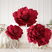 YOPIN-7568 grand velours artificiel pivoine fleur Offre Spéciale nouveau géant rouge bordeaux décoration de mariage réaliste fête des mères
