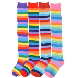 Medias De Colores Con Raya De Algodon Alargadas Sobre La Rodilla - Product Image 1