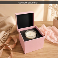 Boîte cadeau rigide carrée rose clair en gros avec couvercle et base, vierge, de qualité supérieure, pour emballage de bijoux de luxe, bougies, parfums et cosmétiques