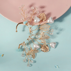 <span class=keywords><strong>Orecchie</strong></span> da fata elfo lascia polsini Non Piercing orecchini fatti a mano con nappine a foglia di fiore traforati orecchini artigianali da donna - Product Image 2