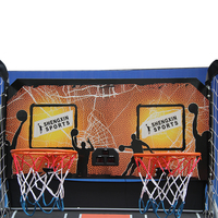 Machine de tir au basket-ball automatique à double tir pour 1 à 2 joueurs, nouvelle machine d'entraînement en salle, jeu libre, DKS DKS-91107, panneau MDF, métal, 8 tirs