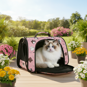 Wholesale Luxury Custom Print Zipper Closure Pet Carrier Bag Portable Outdoor Travel Foldable for <b>Cats</b> Dogs Puppies - Product Image 5