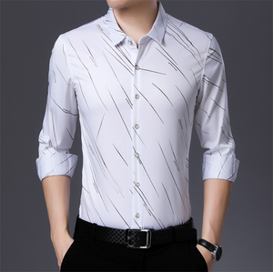 <span class=keywords><strong>2021</strong></span> <span class=keywords><strong>printemps</strong></span> et automne nouvelle ligne d'impression pour hommes décontracté mince chemise à manches longues - Product Image 6