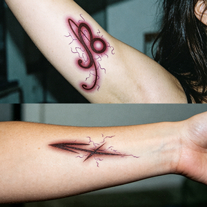 Tatouage temporaire imperméable à effet estompé, 12 symboles du zodiaque, autocollant de tatouage pour une esthétique Y2K - Product Image 5
