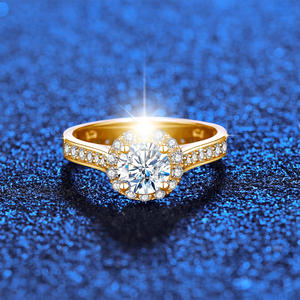 Joyería de plata 925 de calidad para mujer, compromiso de 1 quilate, promesa de oro blanco, anillo de moissanita certificado Gra, joyería - Product Image 3