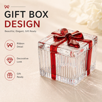 Boîte à bijoux en verre, conteneur de rangement, pot à bougie, boîte cadeau pour la cuisine, décoration de la maison, style luxueux et romantique, multifonction, portable