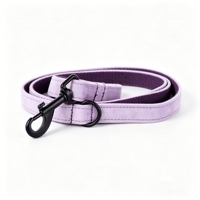 Ensemble collier et laisse pour chien en velours de luxe, kit de promenade pour animaux de compagnie, collier pour chien réglable avec quincaillerie en métal noir pour les promenades quotidiennes