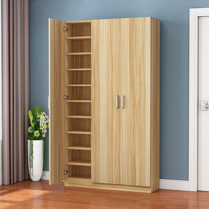 Scarpiera di Lusso Nordica con Ante Aperte in Legno dal Design Ventilato per Archiviazione Domestica Premium per Soggiorno - Product Image 4