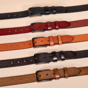 Cinture per bovini gialle primo strato del produttore, cinture con fibbia ad ago da uomo, cinture sigillate a vita larga Casual retrò - Product Image 1