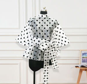 <span class=keywords><strong>Mezza</strong></span> svasata maniche a pois da <span class=keywords><strong>donna</strong></span> <span class=keywords><strong>camicia</strong></span> da spiaggia Plus Size - Product Image 5