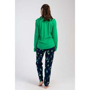 KADIN INTERLOK XXL O YAKA UZUN KOL ETEGI OVAL PIJAMA TAKIM - เยซิล - เยซิล - Product Image 4
