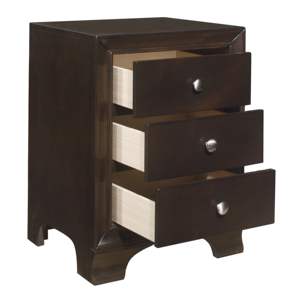 DB Brown Cherry Finish 3-Drawers Transitional Bedroom Furniture 1pc Bedside <b>Nightstand</b> with 2 USB Ports for Apartment Use - Product Image 4