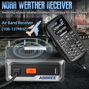 Radio mobile mini ABBREE AR-7600 V2 <span class=keywords><strong>GPS</strong></span> 30W VHF UHF AM FM double PTT VOX avec microphone-haut-parleur pour voiture - Product Image 4