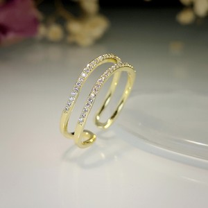 Anello Aperto Regolabile a Doppia Fila, Anello Minimalista da Donna - Product Image 4