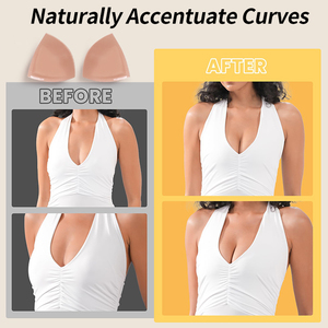 Grande taille pas de couture requise coupe basse hauts vêtements pour femmes inserts de soutien-gorge de mode empêche les tétons de glisser double insert de soutien-gorge collant OEM - Product Image 6