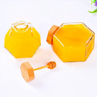 Bouteilles d'emballage de miel en verre, souvenirs uniques, pots conteneurs de pots avec cuillères, vente en gros, ml