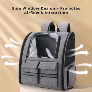 กระเป๋าเป้สะพายหลังแบบพับได้ระบายอากาศได้กระเป๋าใส่สัตว์เลี้ยงแบบมีล้อ4ล้อได้รับการรับรองจากสายการบินการเดินทางการเดินเขา - Product Image 5