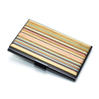 Casing Kartu Kayu Kenari Bisnis Wadah Kartu Rosewood Sandalwood Kotak Kartu Cherry Maple Penyimpanan Dompet Pemegang Kartu Kayu Bambu
