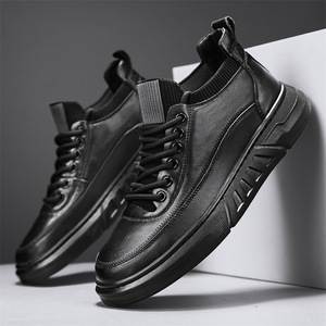 Zapatos Deportivos Negros para Hombre, Nuevos, para Correr, Trabajo al Aire Libre, Moda, con Cordones, de PU, Impermeables, Casuales, Antideslizantes - Product Image 5