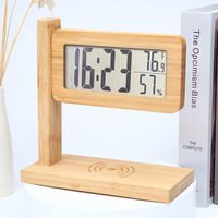 Jam meja & jam meja pengisian daya nirkabel Digital cerdas untuk anak-anak dengan Logo kustom higrometer termometer