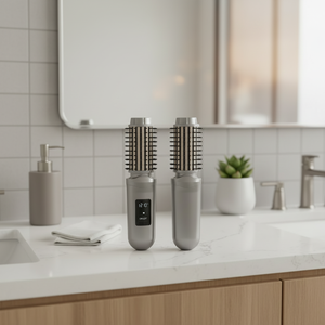 Nuevo cepillo térmico iónico con cepillo desenredante para mujer, cepillo redondo térmico para un look de peinado con secador, peine alisador de cabello inalámbrico - Product Image 1